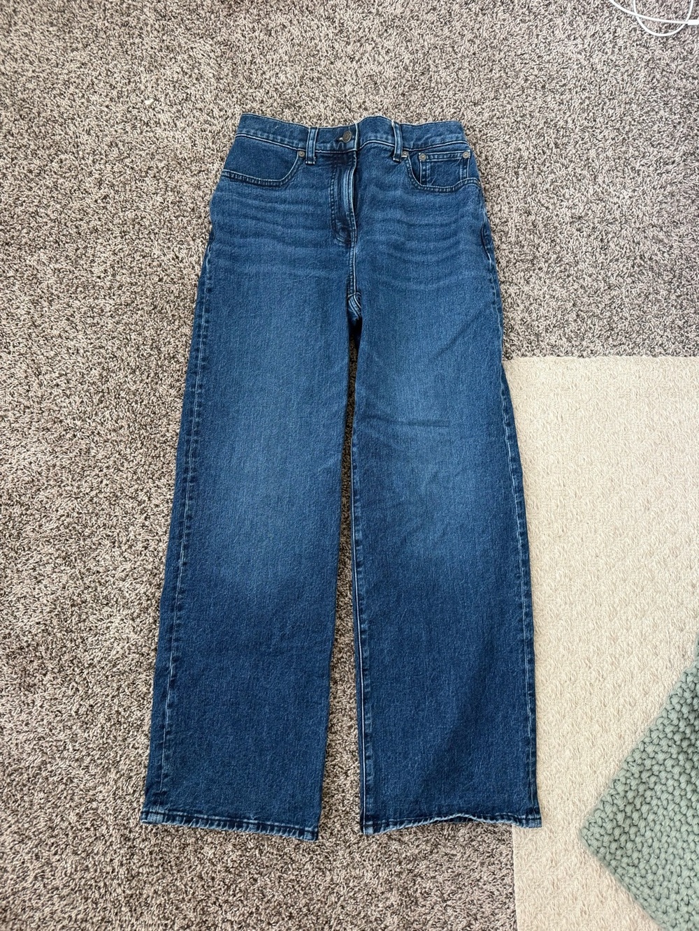 Madewell Wide-Leg High-Rise Jeans - Dark Blue